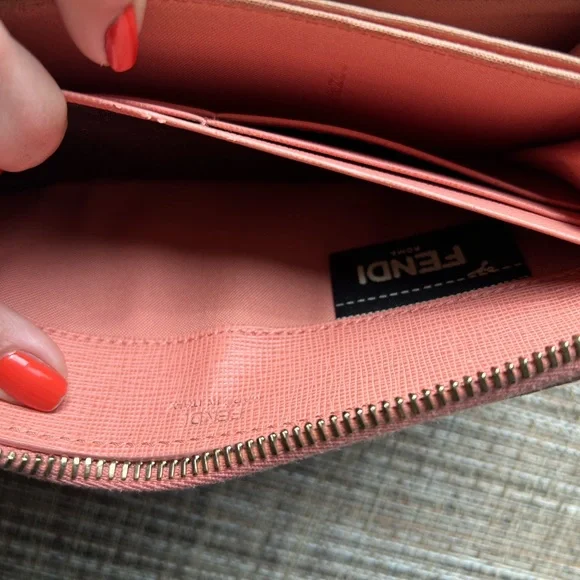 Fendi Vitello Elite Zip-Around Wallet